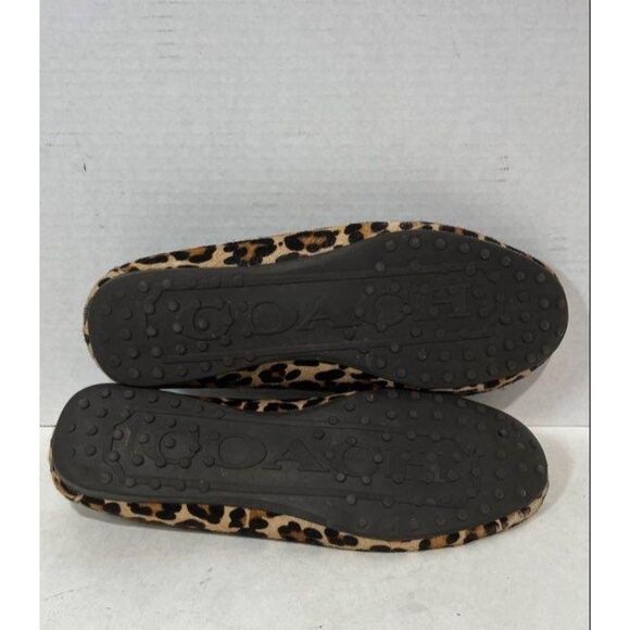 Coach Classic Leopard Print Slide On Flat W/gold & Dark Brown Women 9.5 - Picture 11 of 11